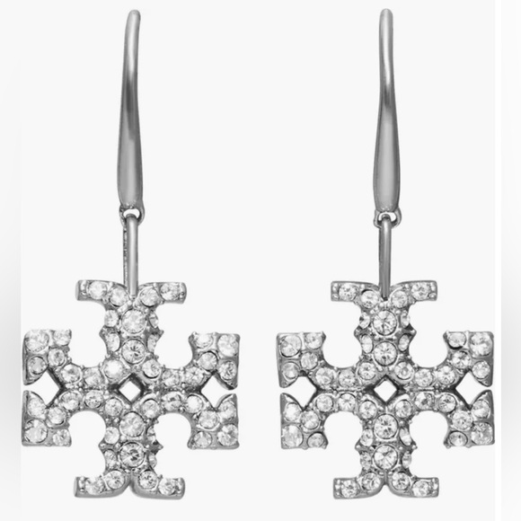 TORY BURCH Silver Heart Locket Earrings NEW - Picture 5 of 6